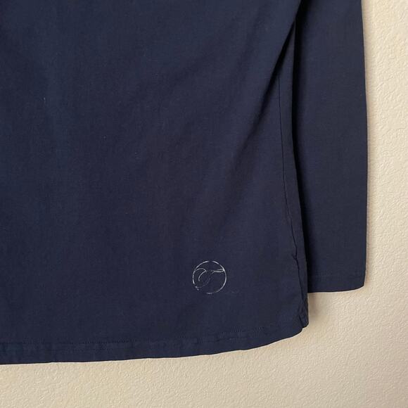 Temperley London Top Womens Small Blue Satin Collar Knit Blouse Quiet Luxury - Picture 6 of 12